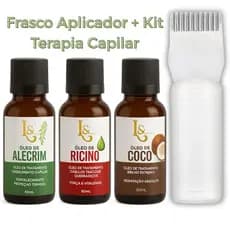 Kit Terapia Capilar Misturinha Óleo de Coco + Rícino + Alecrim 60ml + Frasco