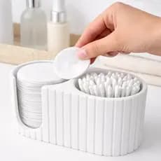 Porta Algodão e Cotonete Organizador Banheiro – Porta Skincare Moderno e Compacto