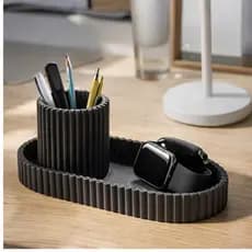 Bandeja Organizadora + Porta Lápis Caneta Maquiagem Decoração Escrivaninha Escritório Mesa