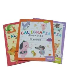 Kit com 3 Livros de Caligrafia, Alunos, Professores, Caligrafia, Escola, Letra Bastão, Letra Cursiva, Numerais