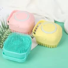 Esponja De Silicone Para Banho Com Dispenser Shampoo / Sabonete Escova Crianças, Adultos e Pets-envio imediato