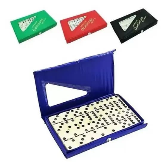 Jogo De Dominó  De Osso Profissional Com 28 Peças Com Estojo De Maleta Com Cores-envio imediato