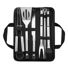 Kit 9 Para Churrasco Profissional Inox Chef Gourmet Utensílios luxo -envio imediato