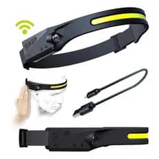 Lanterna de Cabeça Recarregável Led Corpo Motion Camping Torch Light Lamp Com Usb-envio imediato