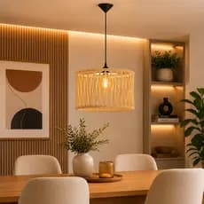 Luminária Pendente Lustre Decorativo De Corda Moderno Para Sala De Jantar Cozinha Área Gourmet E Decoração Sofisticada