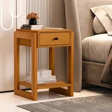 Mesa De Cabeceira 1Gaveta Com Nicho Moderna Mesa Apoio Lateral Auxiliar Para Quarto Sala Compacta Organizador Decorativa