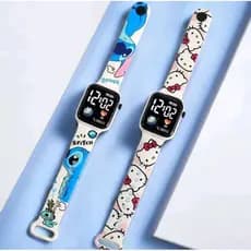 Relogio Hello kitty e stitch infantil