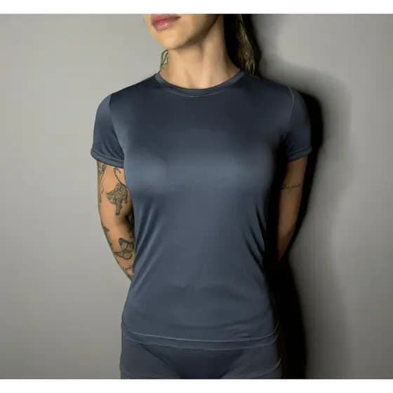 camiseta baby look feminina dry fit para academia/treino/casual (BL L)
