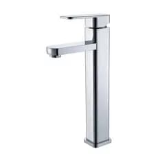 Torneira Banheiro Quadrada Lavabo Bica Alta Lavatório Misturador Monocomando Cromado