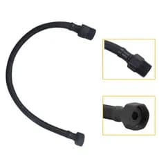 Engate Mangueira Flexível Rabicho Preto/Black Trançado 60Cm