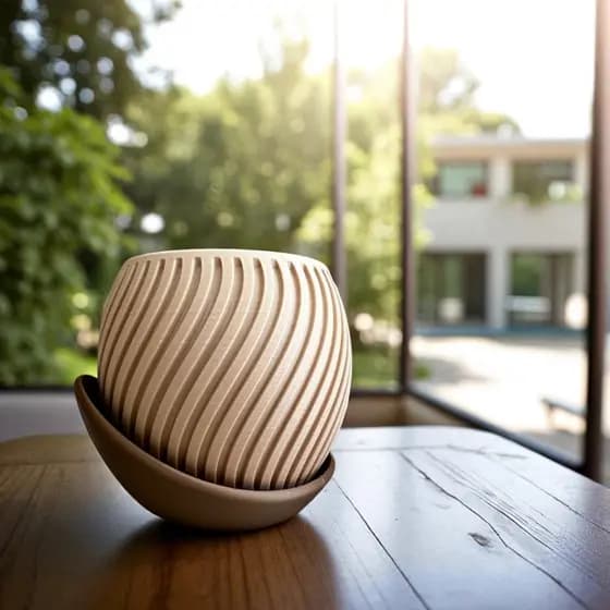 Vaso cachepô com bandeja (escolher 1 ou 2 unidades) decorativo cachepot para plantas naturais