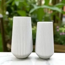 Kit 2 vasos decorativos para casa escritorio sala mesa moderno decorar ambiente em 3D