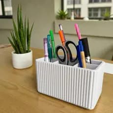 Porta organizador de mesa caneta lápis multiuso com divisórias para escritório