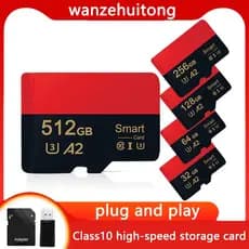 Mini cartão SD 128GB/256GB/512GB/1TB Classe 10 Cartão de memória Flash de alta velocidade