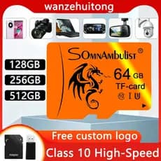 Cartão Micro SD/TF 32GB 64GB 128GB Câmera de vigilância compatível/câmera Digital
