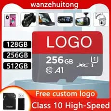 Cartão de memória SD em miniatura de alta velocidade classe 10 128 GB 256 GB 512 GB com leitor de cartão