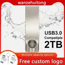 Unidade Flash de alta velocidade USB3.0 de Metal durável, unidade à prova d'água de 2 TB / 1 TB / 128 GB / 32 GB