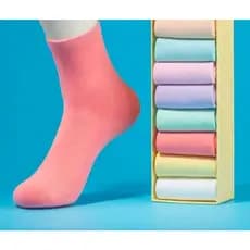 Meias Mulher Meia Cano em 72% Algodão | Cores Sólidas | Conforto Diário