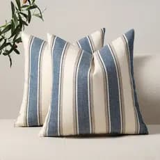 Capas De Almofada De Linho Falso 45x45 Listras Largas Capa Macia Fronha Boho Para Sofá Quarto