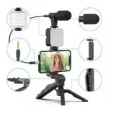 Estabilizador Suporte Celular Câmera Luz Led Tripé Youtuber