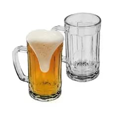 Kit 2 Canecas de Chopp Cerveja 350ml em Vidro Resistente Alegrete