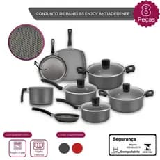 Conjunto Panelas 8 Pecas Antiaderente Alegrete