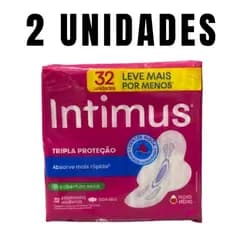 Kit C/2 Absorvente Tripla Proteção Seca Com Aba Intimus 32un