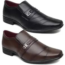 Kit 2 Pares Sapato Social Preto E Marrom Masculino Estilo Italiano