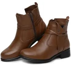 coturno feminino cano curto botinha de couro bota com ziper