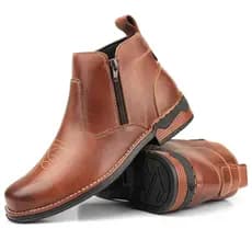 Botina mateira em couro latego legitimo bota country rodeio masculina