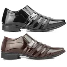 kit 2 pares de sapato social masculino Pizzolev preto e café otima qualidade