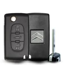 Capa Chave Canivete Citroen C3 C4 Pallas Vtr Aircross Com Suporte 3 Botões Porta Malas