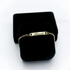 Pulseira Infantil Recém Nascido Banho Ouro 18k Gravação