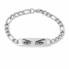 Pulseira Bracelete Aço Inoxidável Olho Olhar Face Namorados
