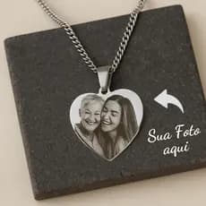 Colar Corrente Personalizado Cordão Pingente Coração Filhos