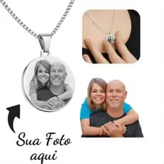 Colar medalha personalizada Foto gravação a laser Família Amor Avó Pai Mãe Namorado Casal