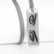 Colar Cordão Corrente Olhar Personalizados Masculino Feminino Pingente Aço inoxidável Pode Molhar