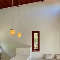Lustre Pendente Moderno Led G9 Straw Mini 2501 Palha Natural