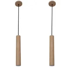 2 pendente slim cilindro para bancada Moderno lâmpada mr16 cor natural bivolt