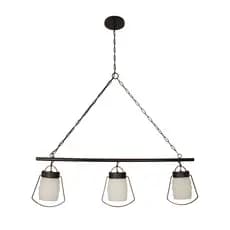 Lustre Pendente Luminária Industrial Preto 3 Lâmpadas G9 Sinuca