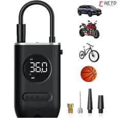 Compressor De Ar Elétrico Portátil Digital Ncher Pneu Carro Moto Bike Bicicleta Bola Piscina