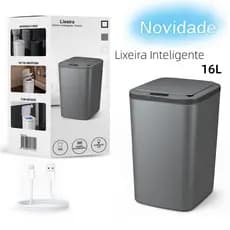 Lixeira Sensor Automática Inteligente de Banheiro Cozinha Escritório Capacidade 16 Litros