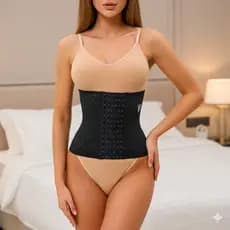 Cinta Modeladora Furadinha Cintura Alta Fecho Frontal Espartilho Feminino Emagrecimento