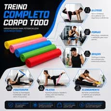 Faixa Elástica de Exercício Academia Pilates Yoga Treino Resistência Fisioterapia Thera Band