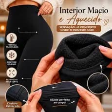 Calça Térmica Flanelada Feminina Inverno Peluciada Cintura Alta Legging Quentinha