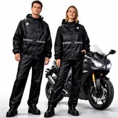 Conjunto Capa de Chuva Moto Impermeável Reforçada Motoboy Refletiva | Calça + Jaqueta com Capuz