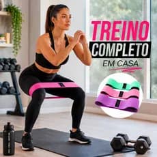 Kit 3 Mini Band Tecido Antiderrapante 3 Intensidades Leve Médio Forte Academia Glúteo Fitness Yoga