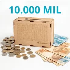 Cofrinho Desafio 10 Mil MDF | Caixa Meta 10.000 para Guardar Dinheiro