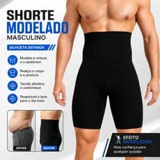 Short Modelador Masculino Compressão Alta Reduz Barriga Slim Discreto Confortável