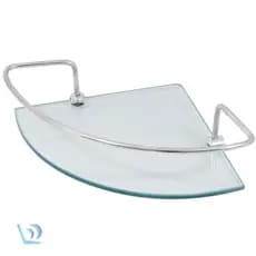 Porta Shampoo De Canto Cromado Com Base De Vidro